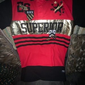 Multi color short sleeves  polo red, black size L